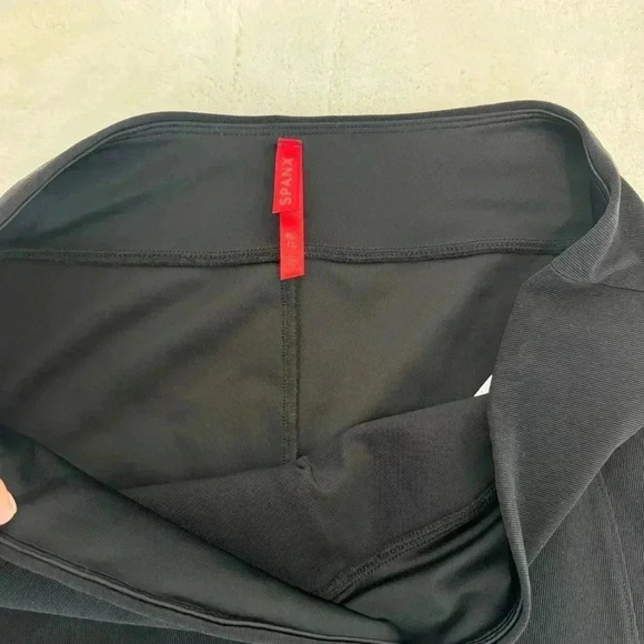 Spanx Micro Rib Knit Control Top Skimmer Leggings in Black Pants Women's Size XL - Picture 6 of 12